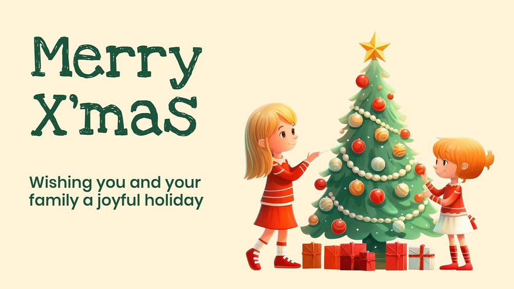 Merry X'mas blog banner template, editable text