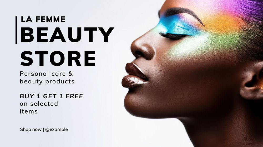 Beauty store blog banner template, editable text