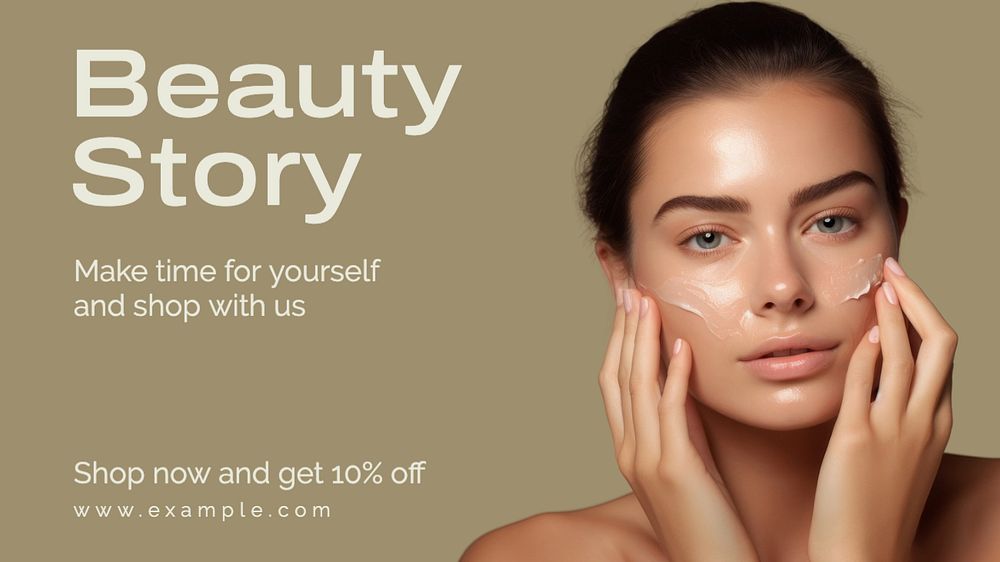 Beauty center blog banner template, editable text