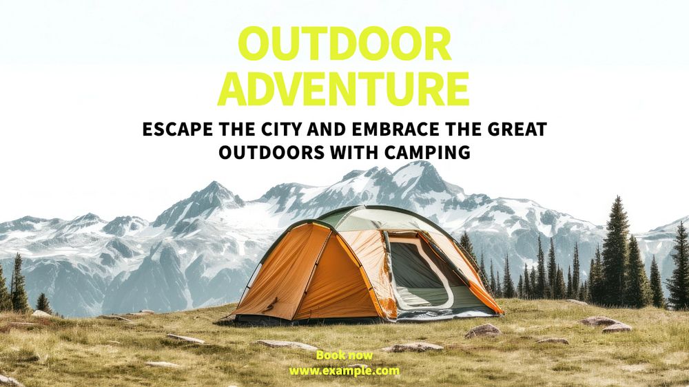 Outdoor adventure blog banner template, editable text