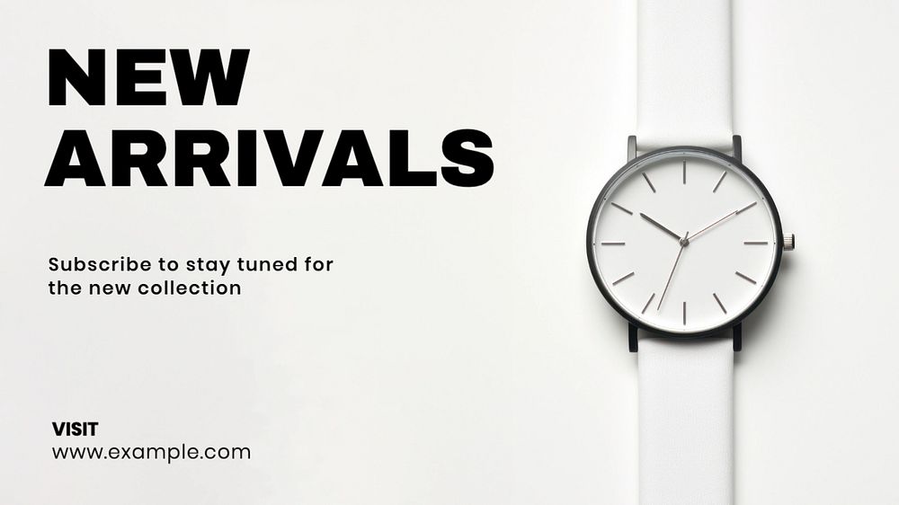 New arrivals blog banner template, editable text