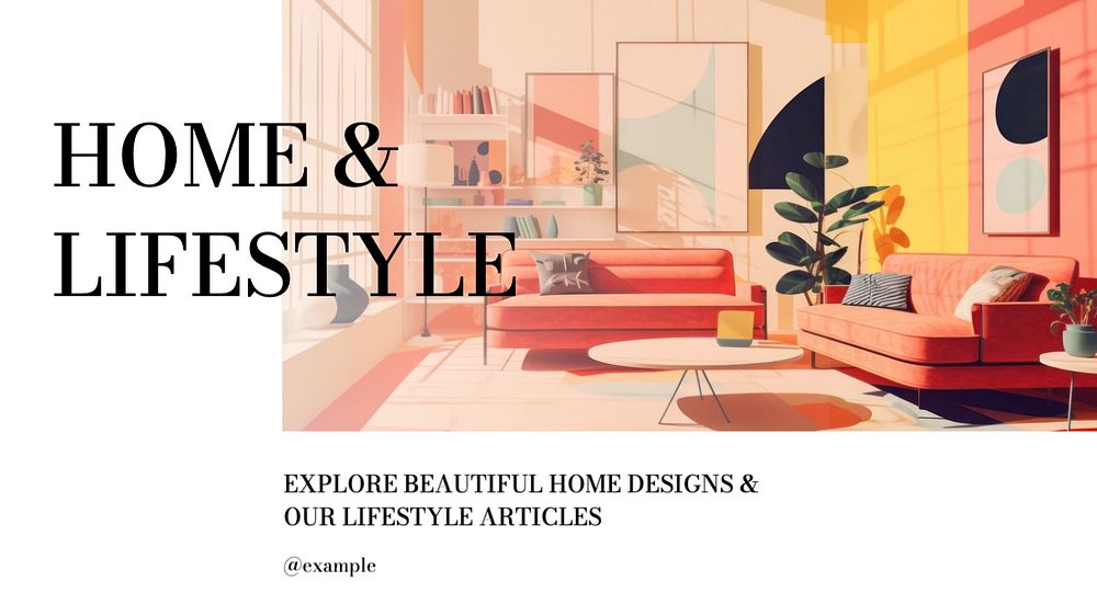 Home & lifestyle blog banner template, editable text