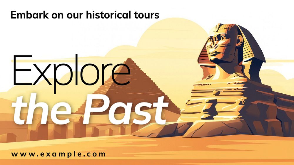 Historical tours blog banner template, editable text