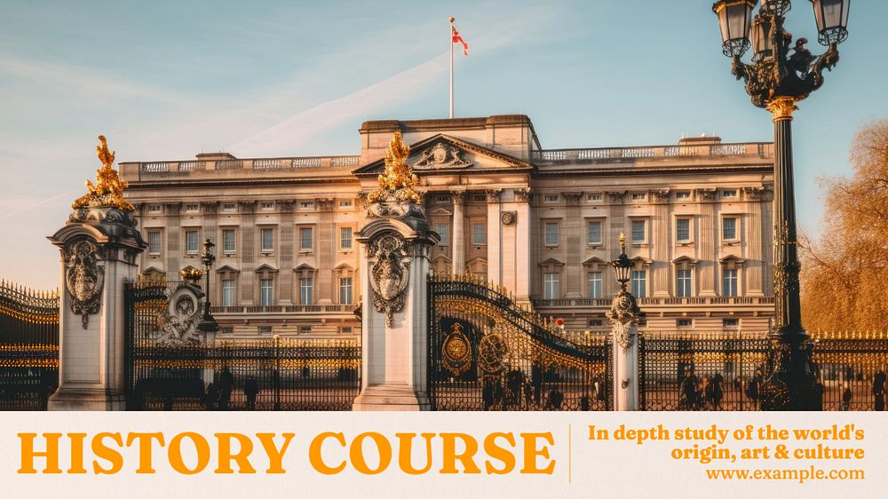 History course blog banner template, editable text