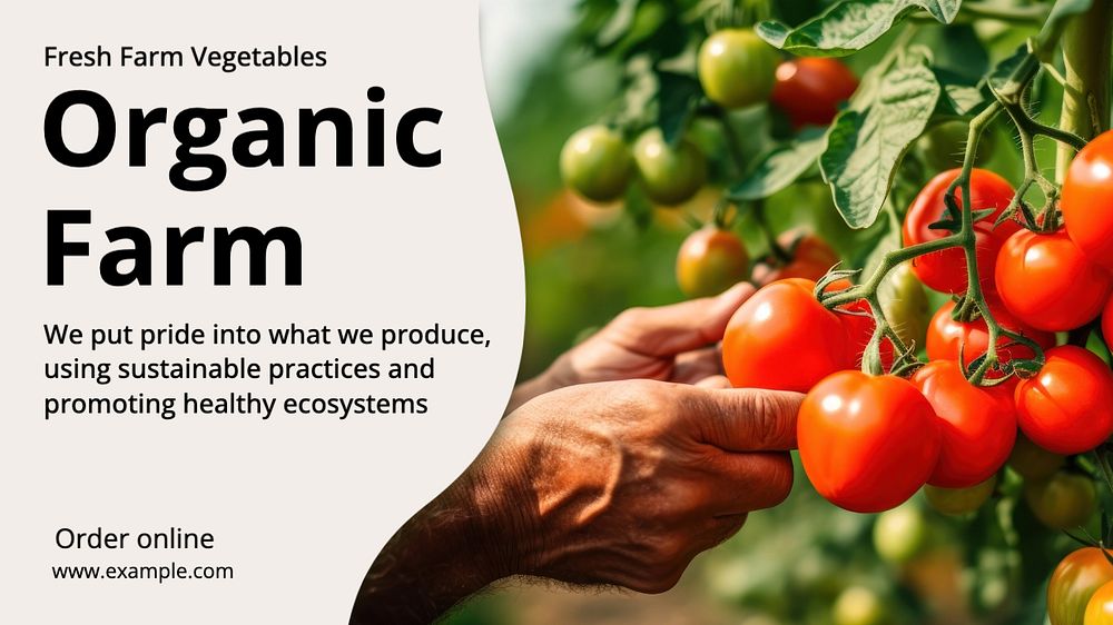 Organic farm blog banner template, editable text