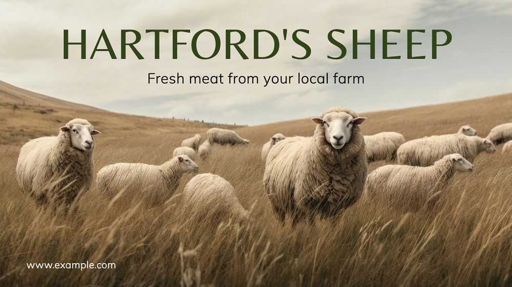 Sheep & lamb blog banner template, editable text