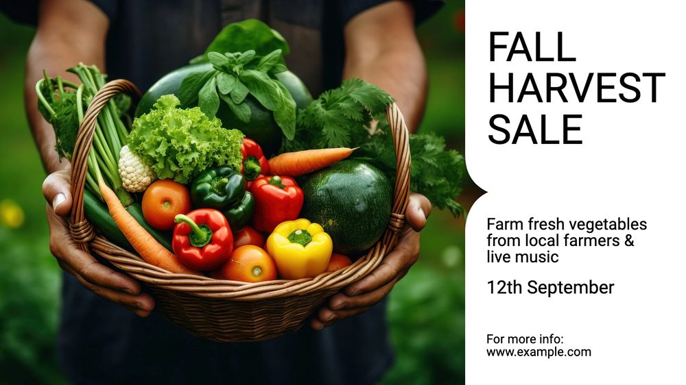 Fall harvest sale blog banner template, editable text