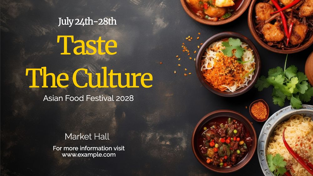 Food festival blog banner template, editable text