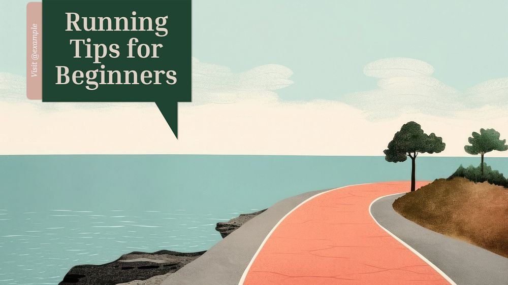 Beginner running tips blog banner template, editable text