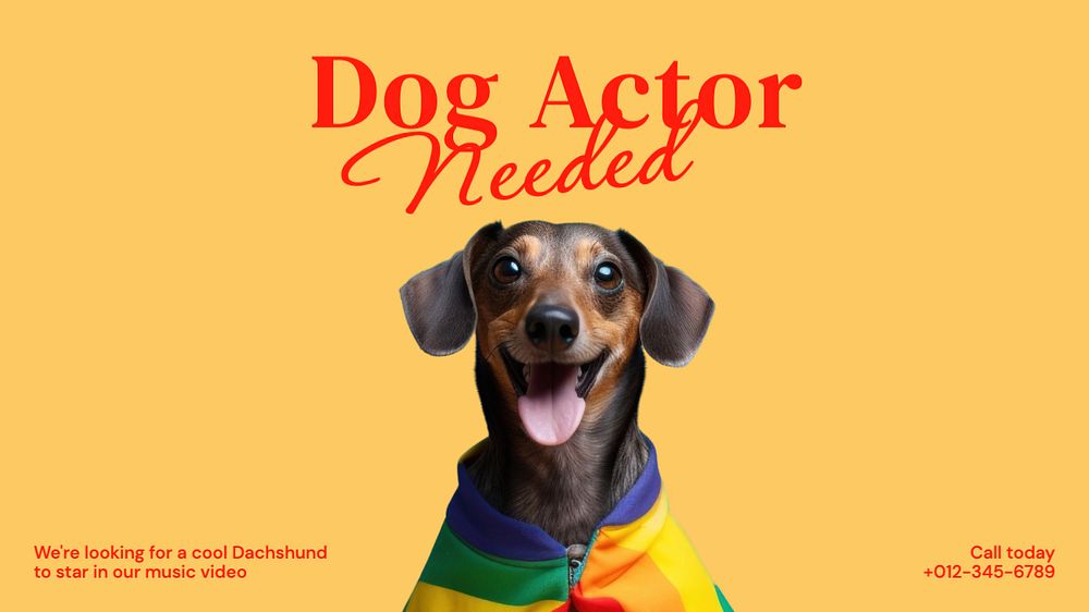 Dog actor needed blog banner template, editable text