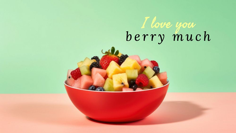 Love berry much blog banner template, editable text