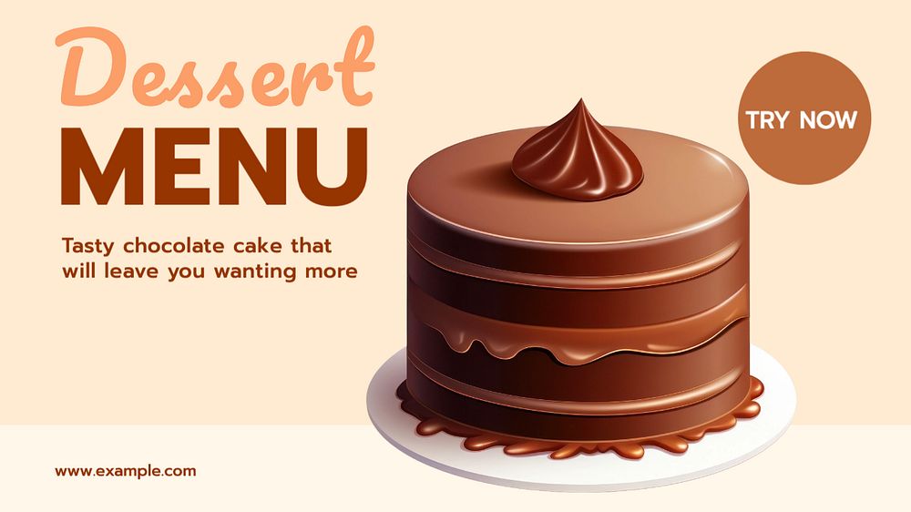 Dessert menu blog banner template, editable text