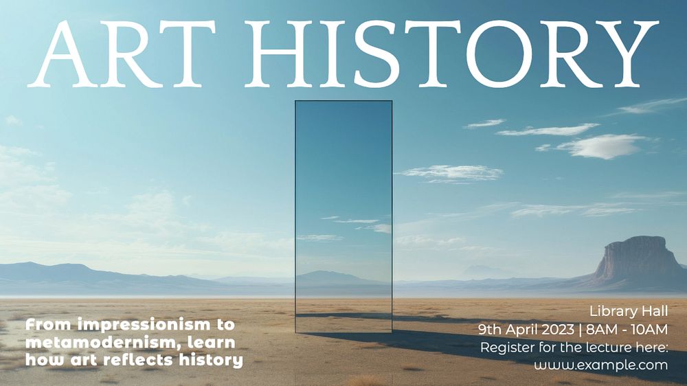 Art history class blog banner template, editable text