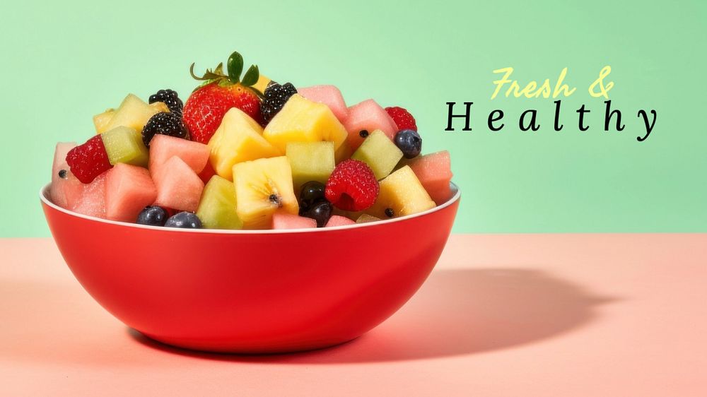 Fresh & healthy blog banner template, editable text