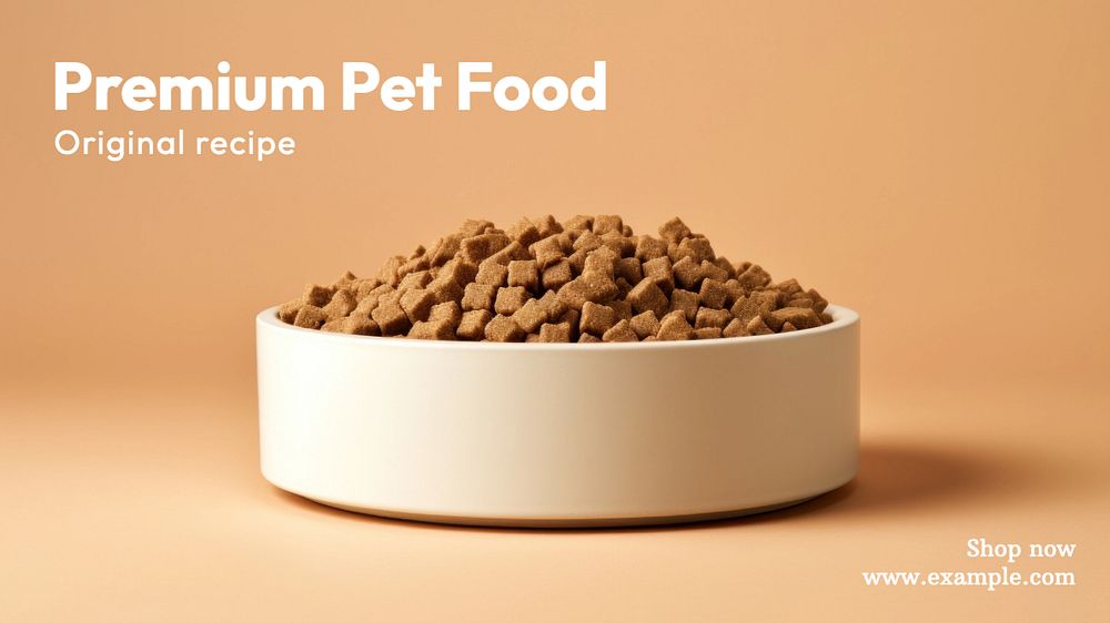 Premium pet food blog banner template, editable text