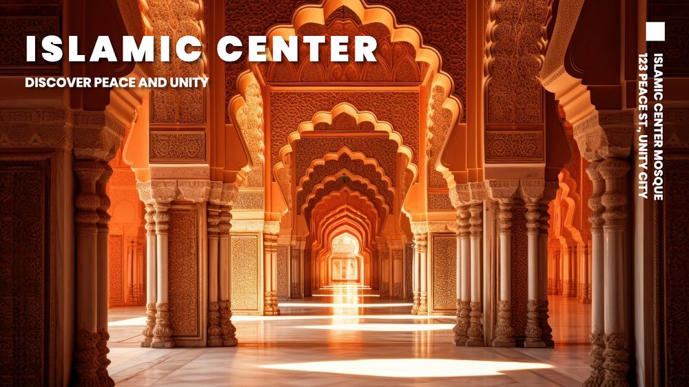 Islamic center blog banner template, editable text