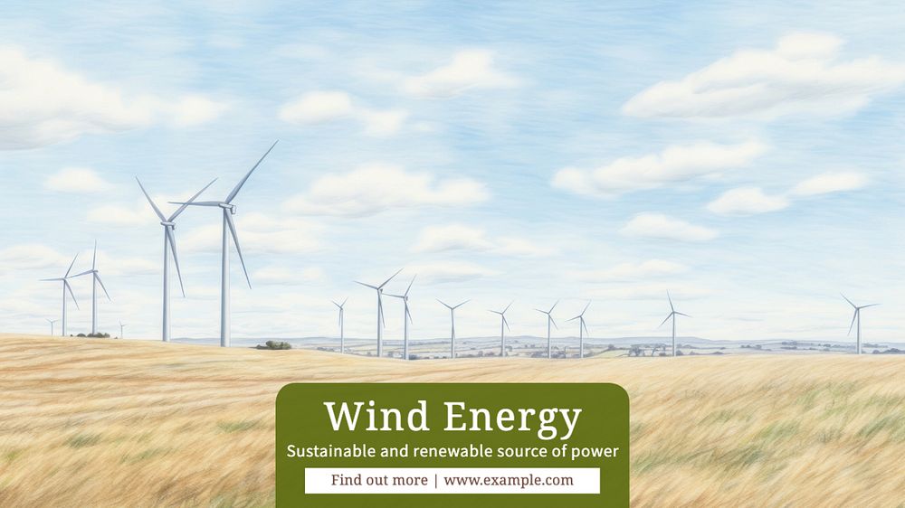 Wind energy blog banner template, editable text