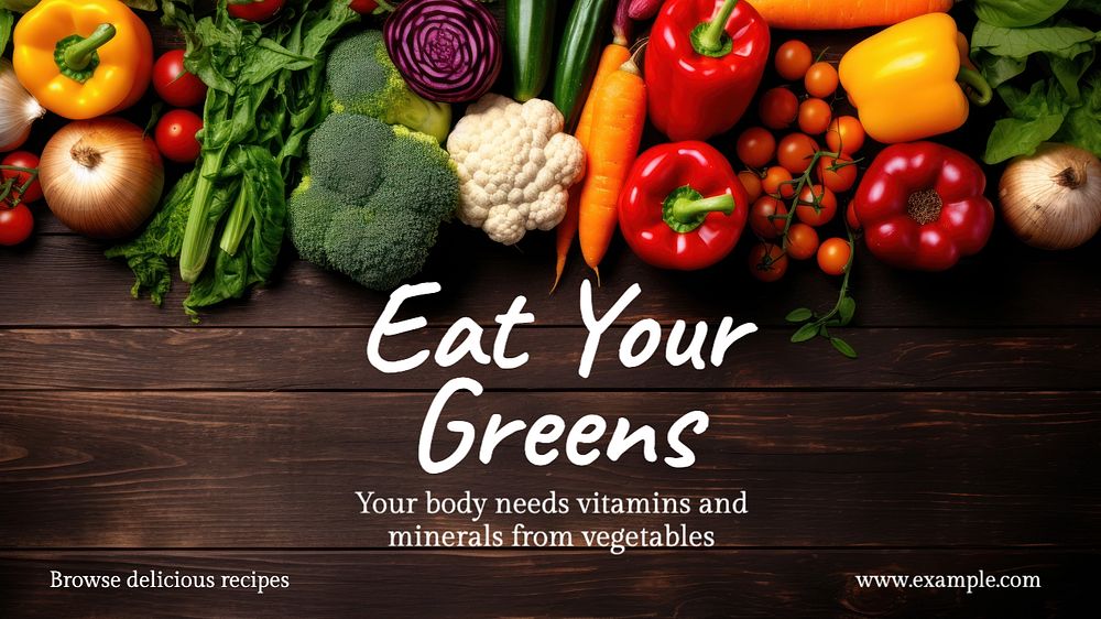 Eat your greens blog banner template, editable text