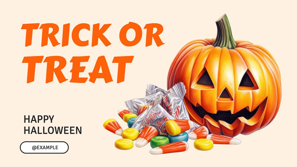 Trick or treat blog banner template, editable text