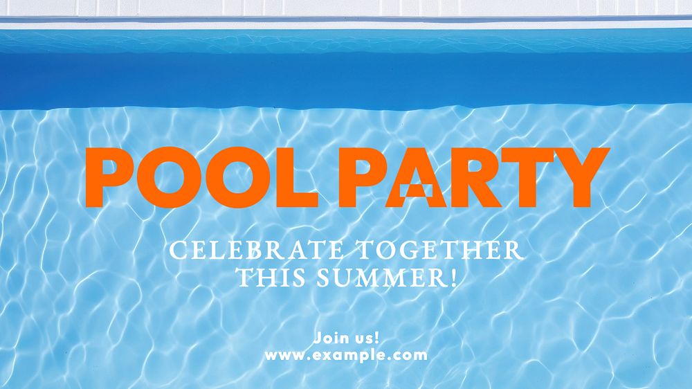 Pool party  blog banner template, editable text