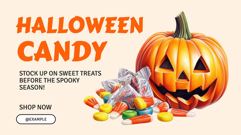 Wholesale candy blog banner template, editable text