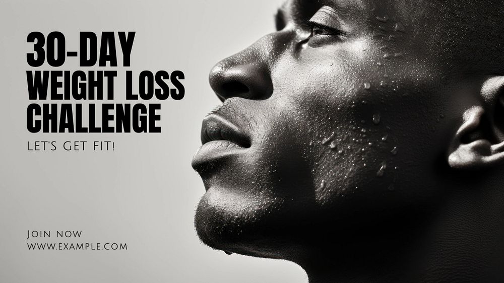 Weight loss challenge blog banner template, editable text