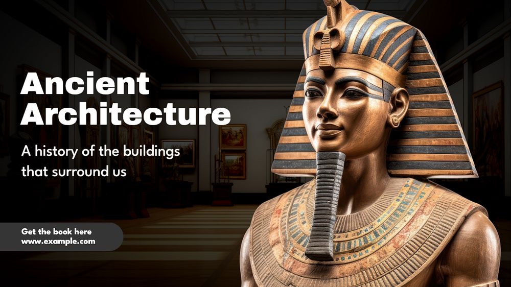 Ancient architecture blog banner template, editable text