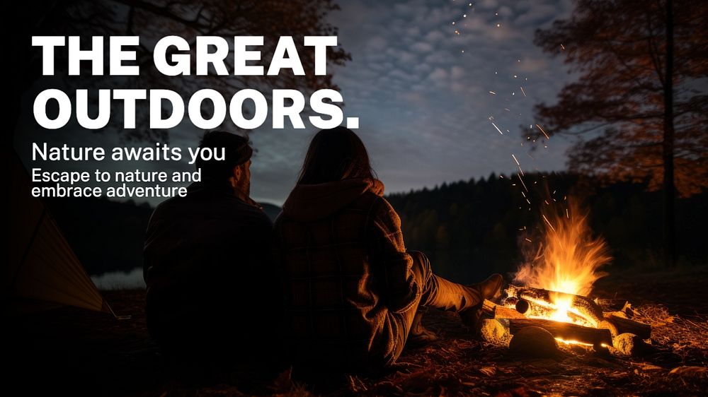 The great outdoors blog banner template, editable text