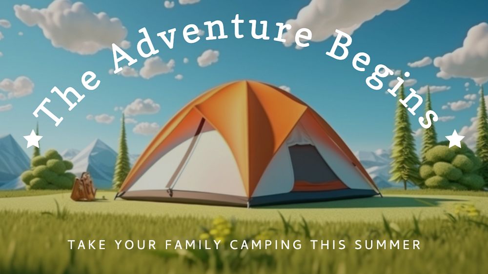 Family camping blog banner template, editable text