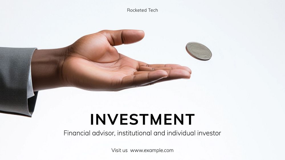 Investment blog banner template, editable text