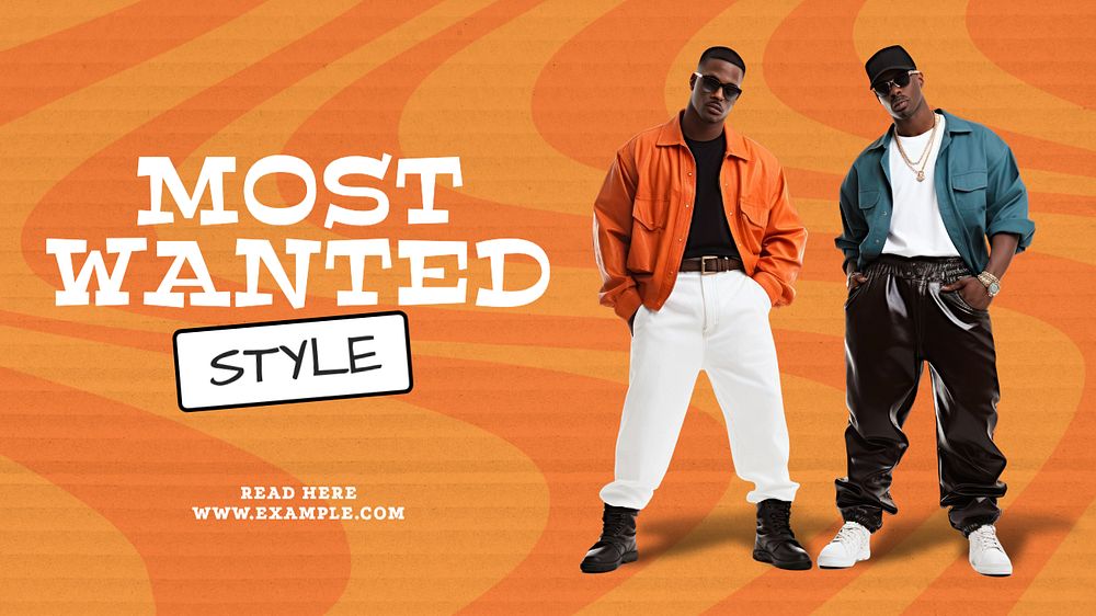 Most wanted style blog banner template, editable text