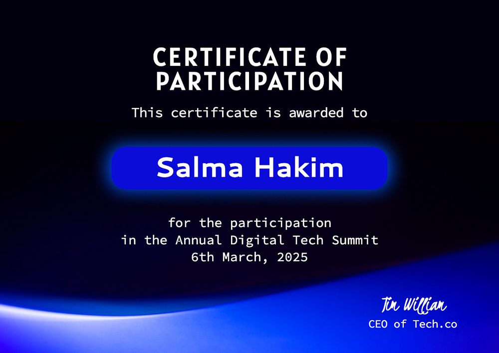 Certificate of participation template, editable design