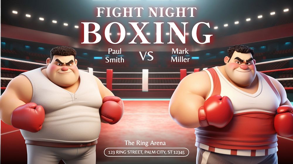 Boxing night blog banner template, editable text