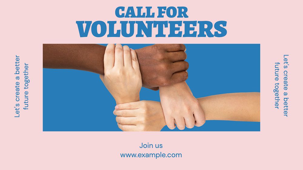 Call for volunteers Facebook cover template, editable design