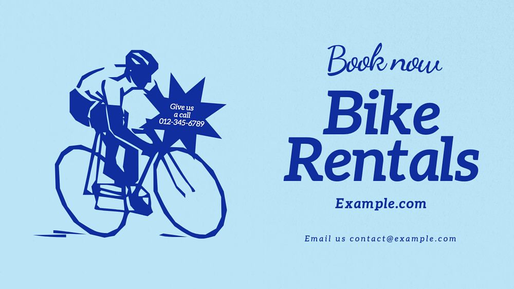 Bike rentals Facebook cover template, editable design