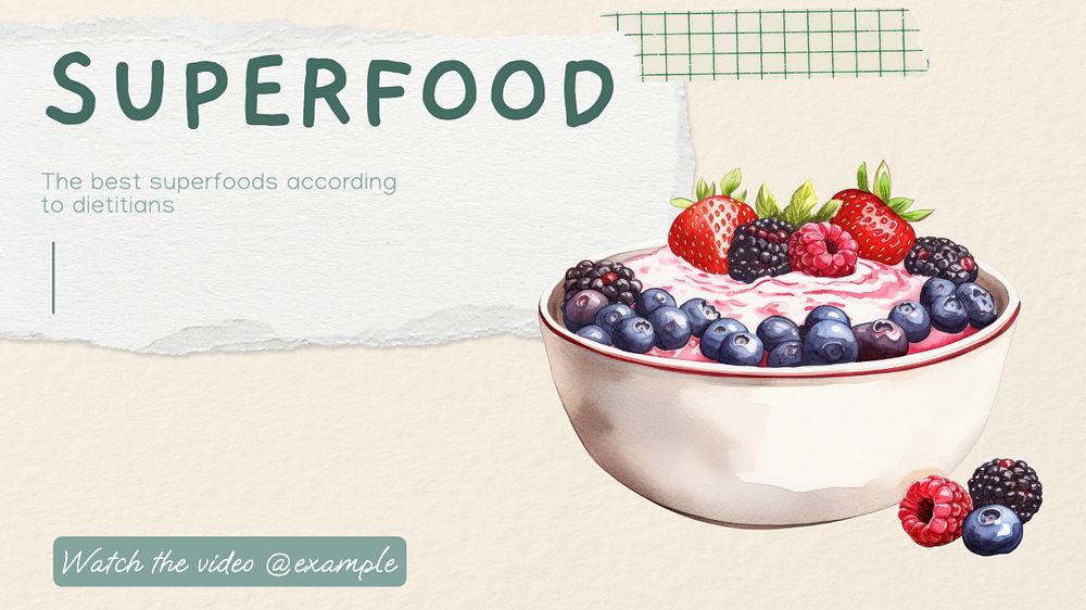 Superfood blog banner template, editable text