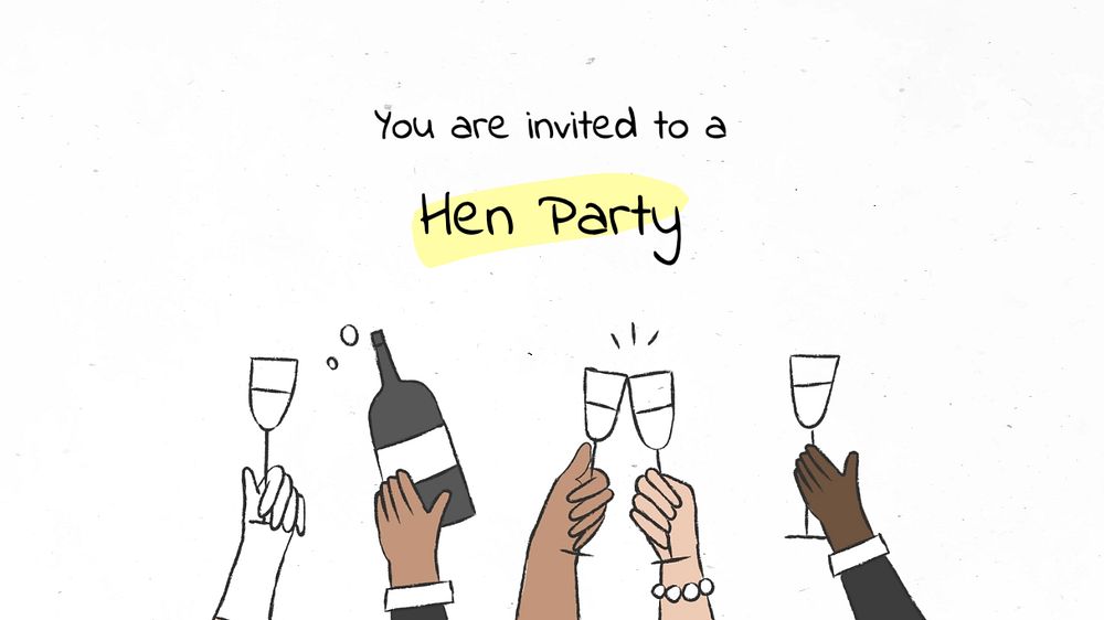 Hen party Facebook cover template, editable design