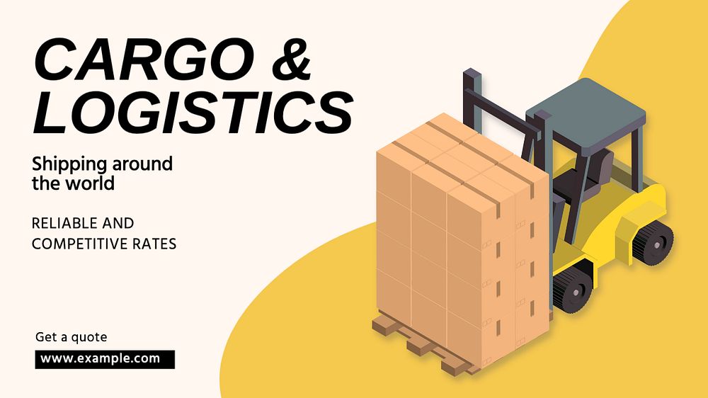 Cargo & logistics Facebook cover template, editable design