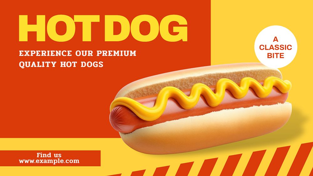 Hot dog blog banner template, editable text