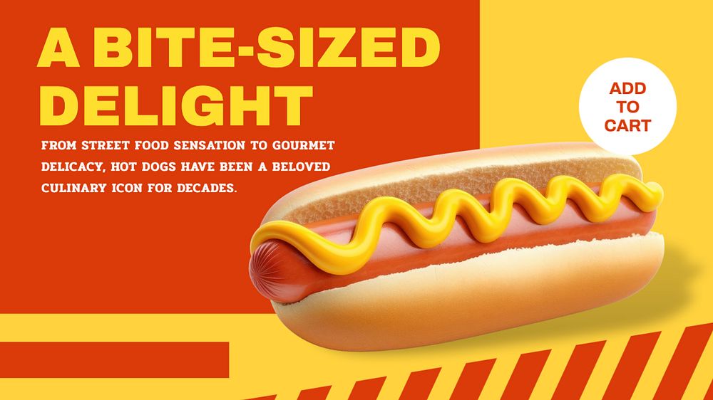 Hot dog blog banner template, editable text