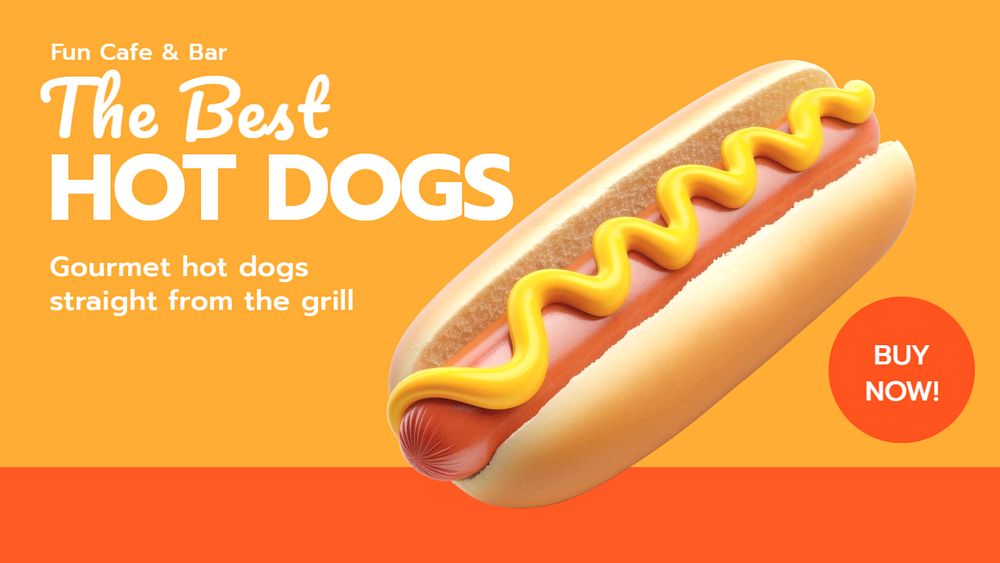 Hot dogs blog banner template, editable text