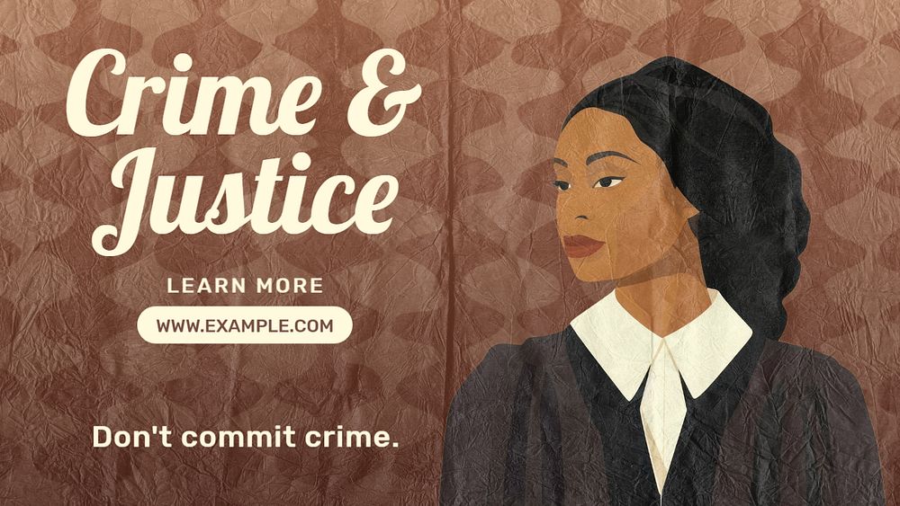 Crime & justice blog banner template, editable text