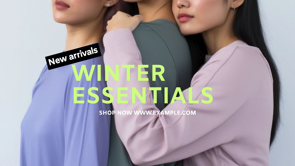 Winter essentials blog banner template, editable text