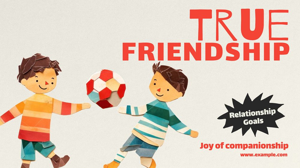 Friendship blog banner template, editable text