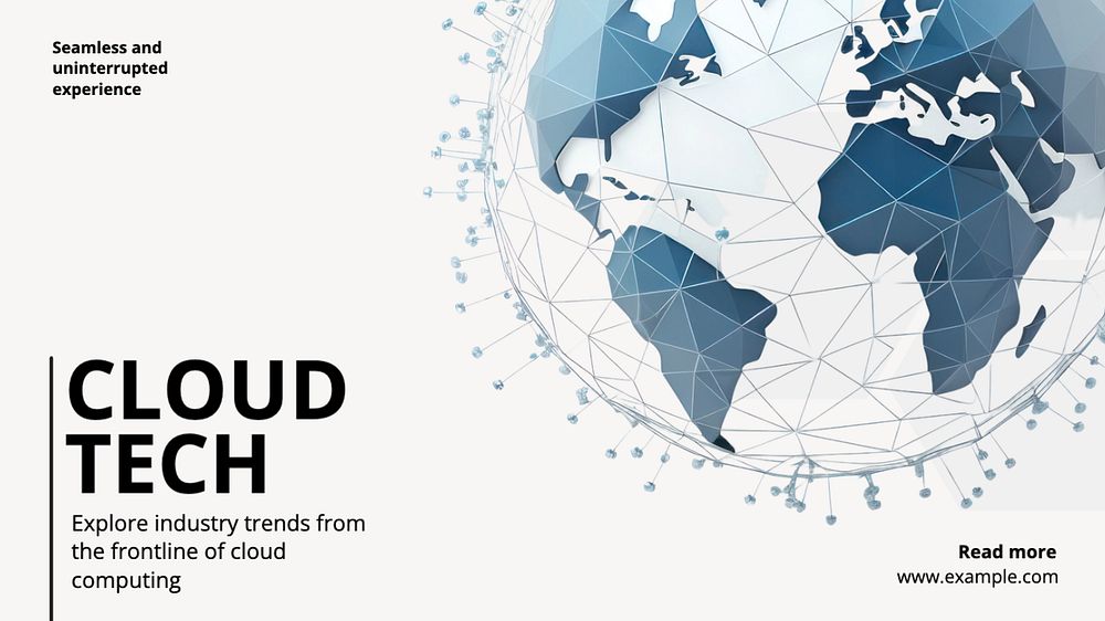 Cloud tech blog banner template, editable text