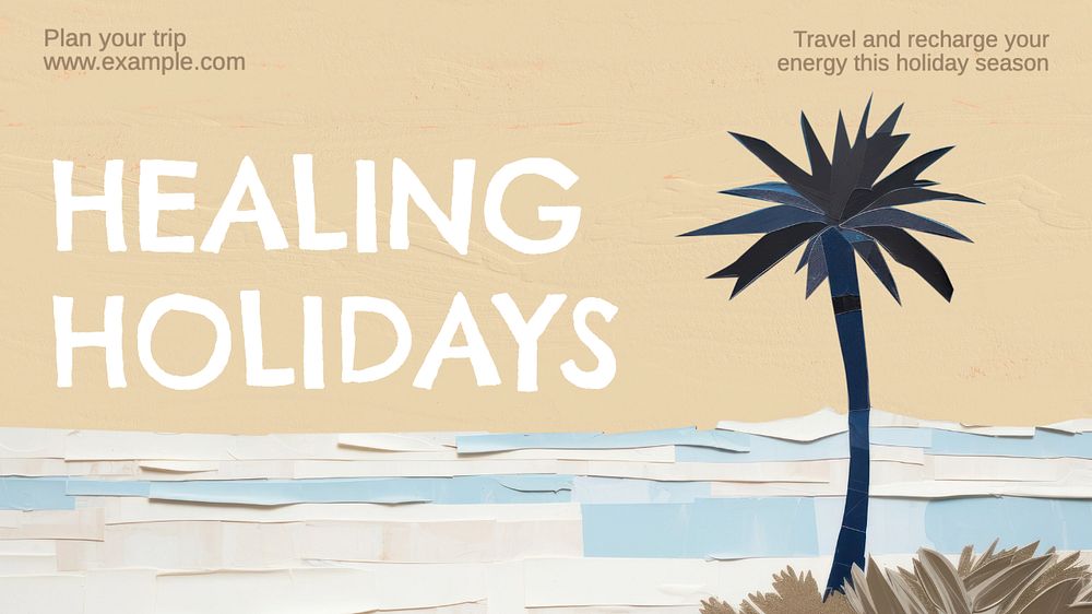 Healing holidays  blog banner template, editable text