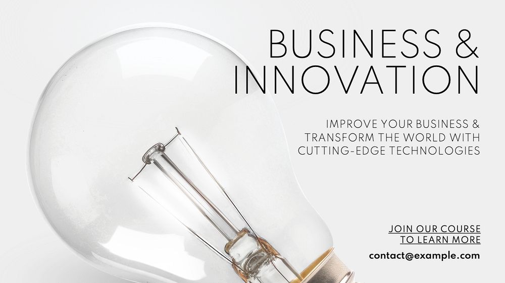 Business innovation blog banner template, editable text