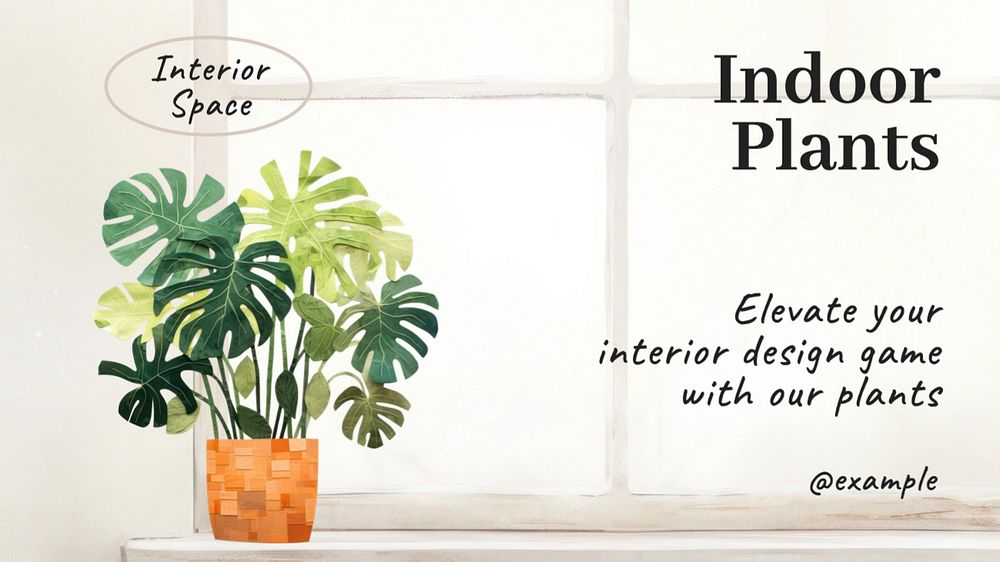 Plants  blog banner template, editable text