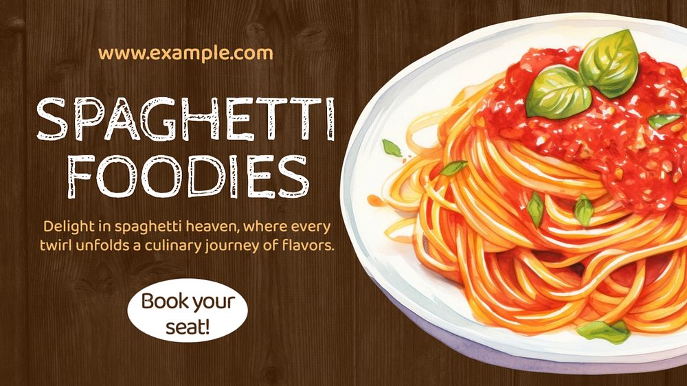 Spaghetti foodies blog banner template, editable text