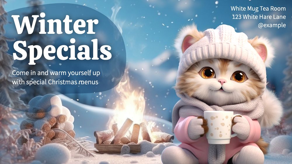 Winter special menu  blog banner template, editable text